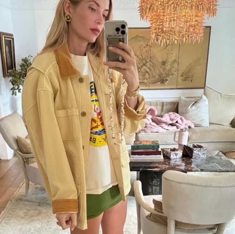 Doen Yellow and Tan Jacket